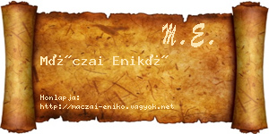 Máczai Enikő névjegykártya