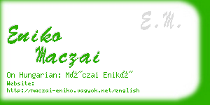 eniko maczai business card